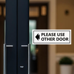 Please Use Other Door Sign With Arrow White