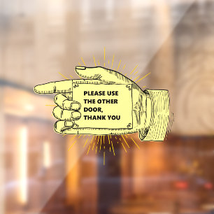 Please Use The Other Door Hand Pointing Left