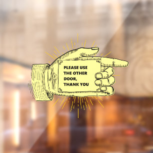 Please Use The Other Door Hand Pointing Right