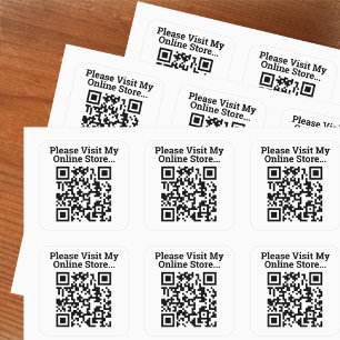 Please Visit My Online Store QR Code Design Large Square Sticker