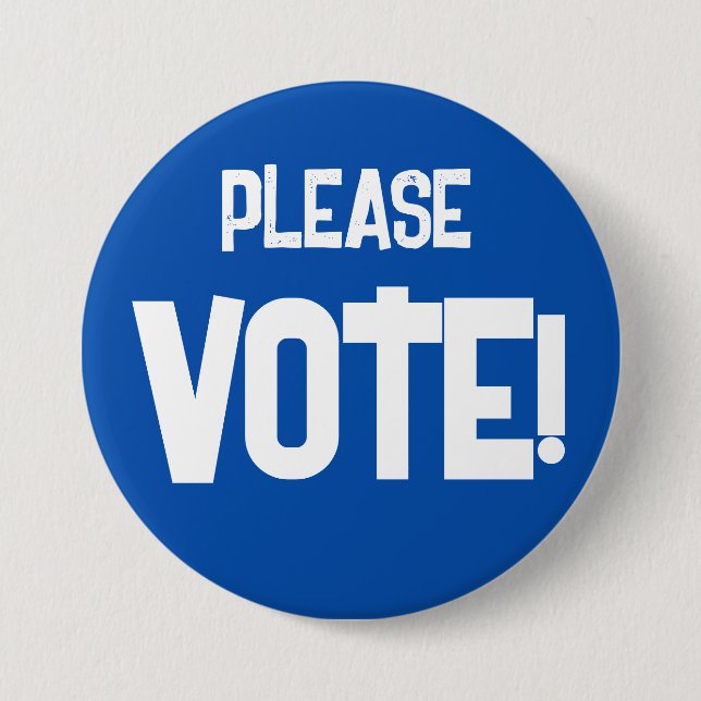 Please VOTE! Blue Campaign Button (Front)