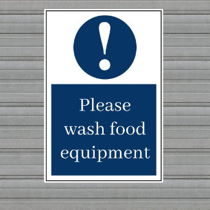 Please Wash Food Equipment Sticker