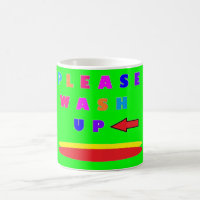 Please wash up design lime green with words