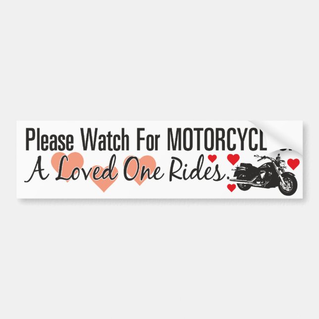 Please Watch For Motorcycles - Cruiser Bumper Sticker (Front)