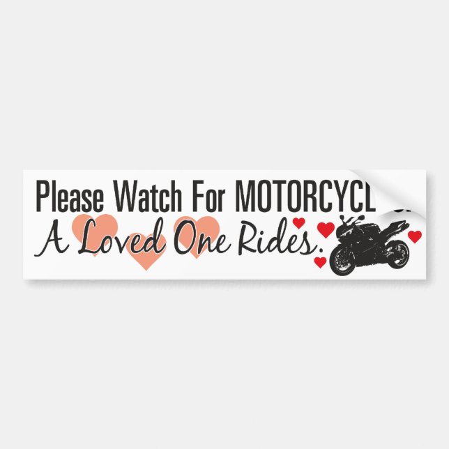 Please Watch For Motorcycles - Sportbike Bumper Sticker (Front)