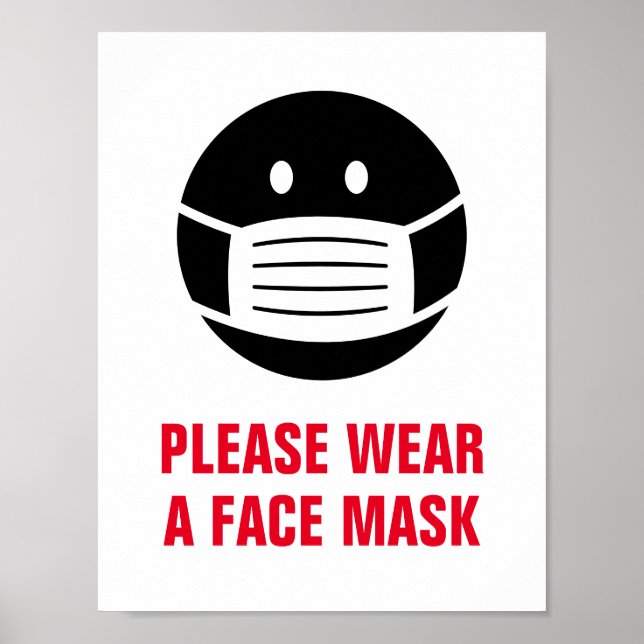 Please wear a face mask mandatory required sign (Front)