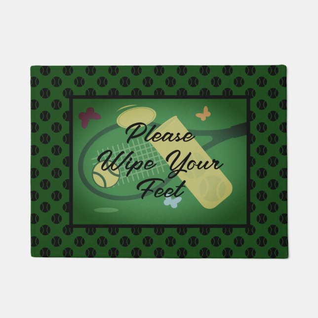 Please wipe your feet cool tennis welcome doormat (Front)