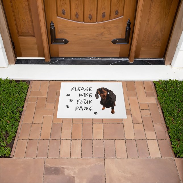 please wipe your paws dog photo doormat (Outdoor)