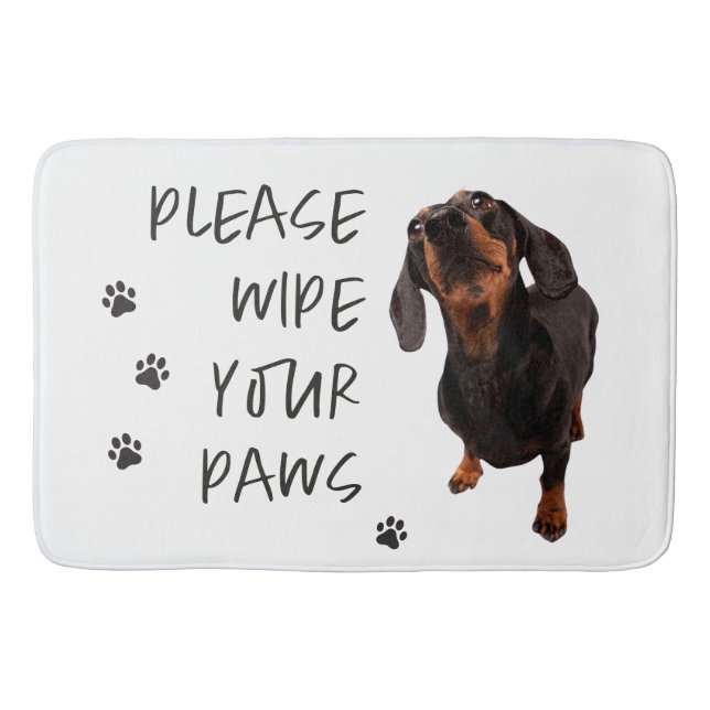 please wipe your paws dog photo doormat bath mat (Front)