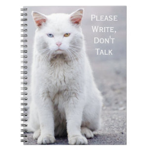 "Please Write, Don't Talk" Crabby Cats Notebook
