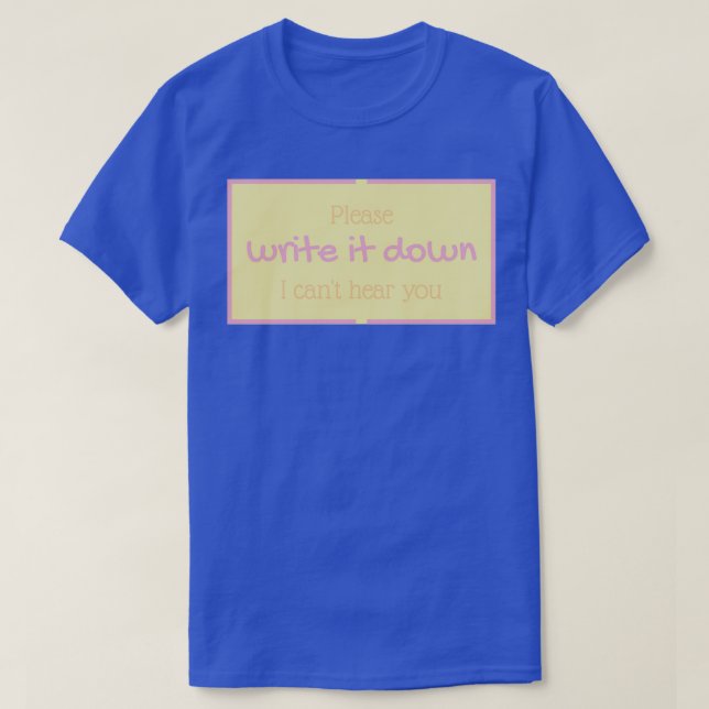Please write it down yellow T-Shirt (Design Front)