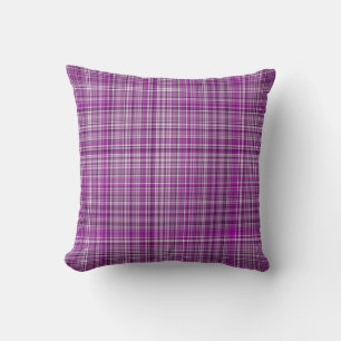 Pleasing Purples Plaid 08-Square Throw Pillow