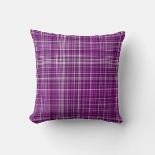 Pleasing Purples Plaid 10-Square Throw Pillow
