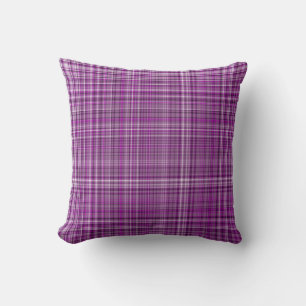 Pleasing Purples Plaid 11-Square Throw Pillow