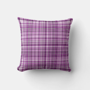Pleasing Purples Plaid 18-Square Throw Pillow