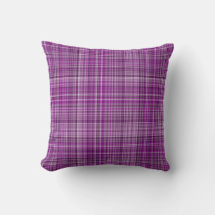 Pleasing Purples Plaid 20-Square Throw Pillow