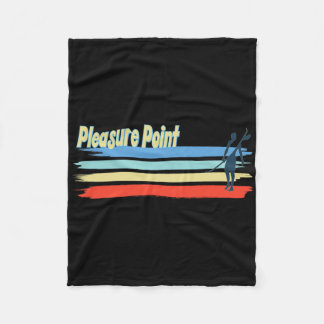 Pleasure Point Surf Beach, Surfing Guy For Men Wom Fleece Blanket