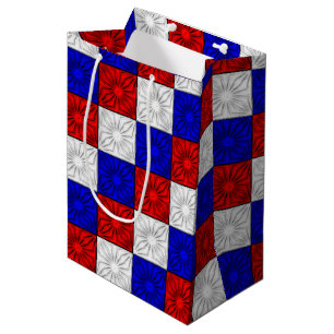 Pleated Corners-Red,White and Blue-Gift Bag M