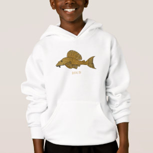 Pleco fish cartoon illustration 
