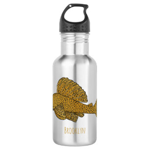 Pleco fish cartoon illustration 532 ml water bottle