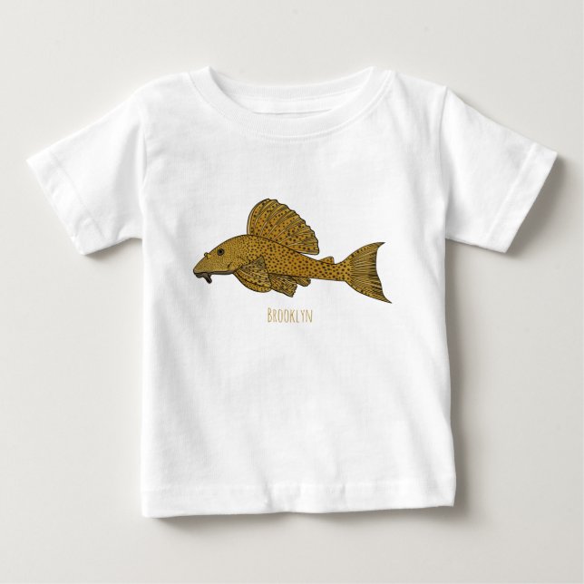 Pleco fish cartoon illustration  baby T-Shirt (Front)