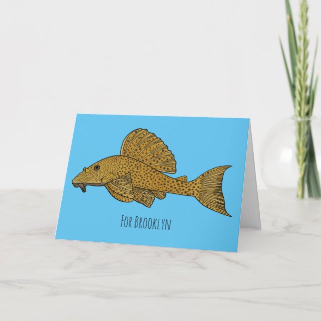 Pleco fish cartoon illustration  card (Front)