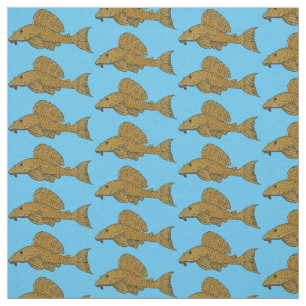Pleco fish cartoon illustration fabric