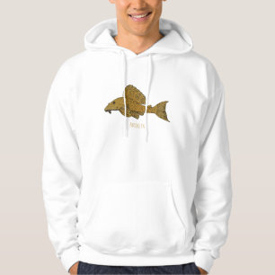 Pleco fish cartoon illustration hoodie