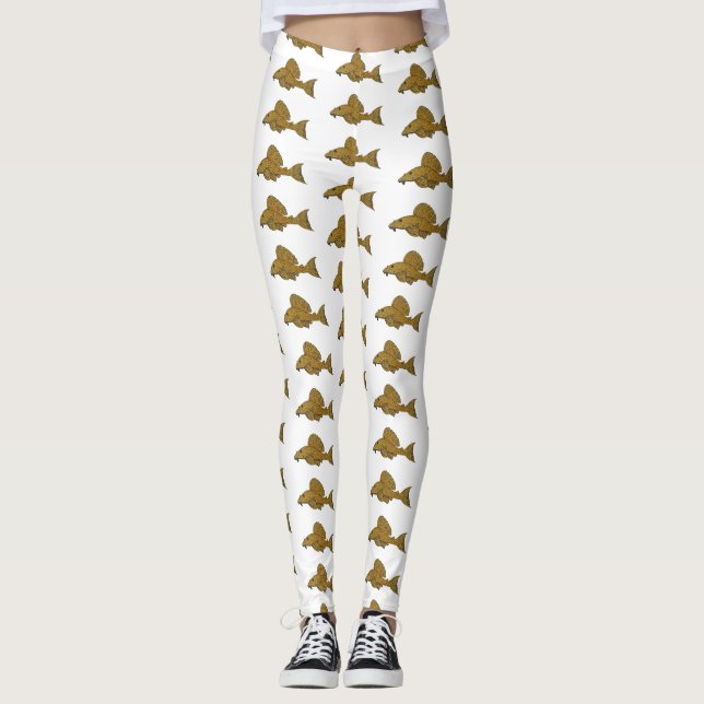 Pleco fish cartoon illustration leggings (Front)