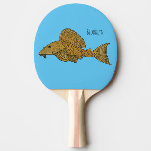 Pleco fish cartoon illustration ping pong paddle