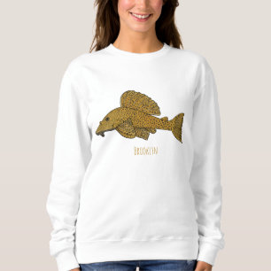 Pleco fish cartoon illustration  sweatshirt