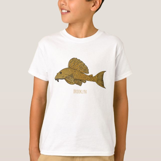 Pleco fish cartoon illustration  T-Shirt (Front)