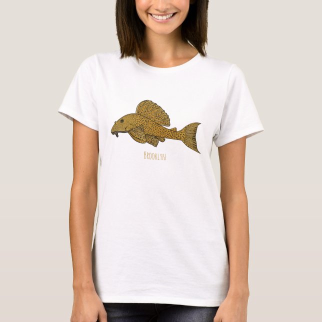 Pleco fish cartoon illustration T-Shirt (Front)
