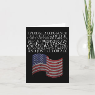 Pledge Of Allegiance 4th Of July Flag Gift Tee  Card
