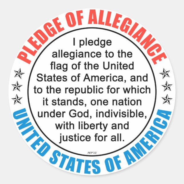 Pledge of Allegiance Classic Round Sticker (Front)