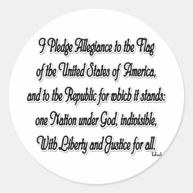 Pledge of Allegiance Classic Round Sticker (Front)