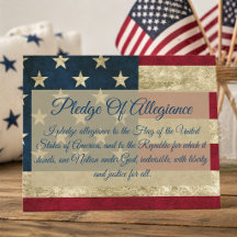 Pledge of Allegiance Distressed American Flag