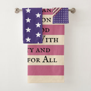 Pledge of Allegiance Flag Bath Towel Set