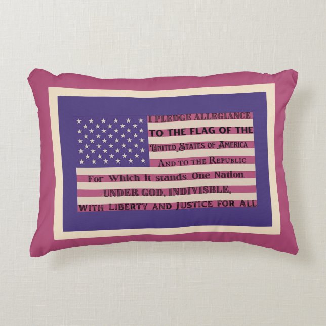 Pledge of Allegiance Flag Decorative Cushion (Front)