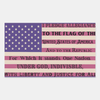 Pledge of Allegiance Flag Rectangular Sticker