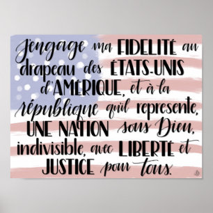 Pledge of Allegiance in French Poster