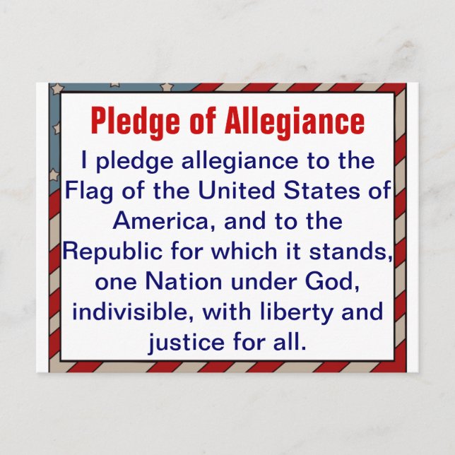 Pledge of Allegiance postcard (Front)