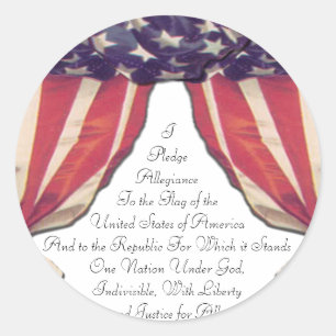 Pledge of Allegiance Round Stickers