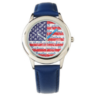 Pledge of Allegiece USA Flag Watch