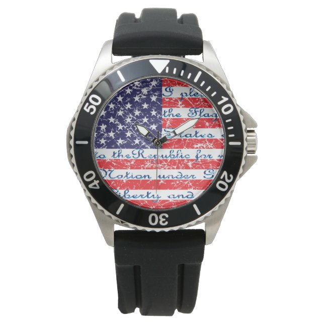 Pledge of Allegience USA Flag Watch (Front)