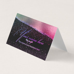 plegada personalizada multicolor con purpurina business card