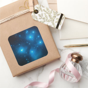 Pleiades Astro Oujda asterism blue star cluster Square Sticker
