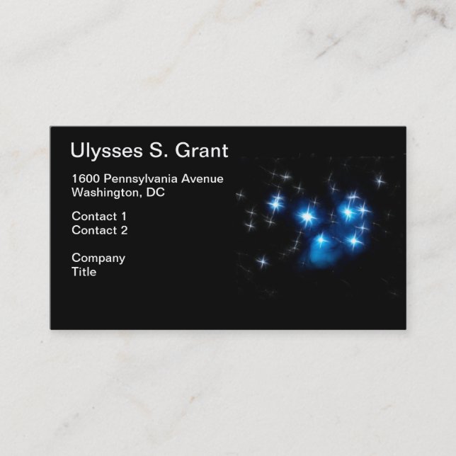 Pleiades Blue Star Cluster Business Card (Front)