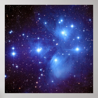 Pleiades Open Star Cluster Seven Sisters in Taurus Poster