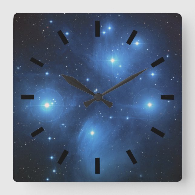 Pleiades or The Seven Sisters M45 Square Wall Clock (Front)